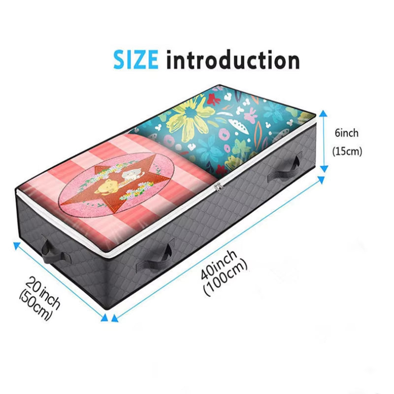 90L under Bed Storage Containers, Closet Organizers and Storage Bins, Foldable Underbed Storage Bags for Blankets, Shoes