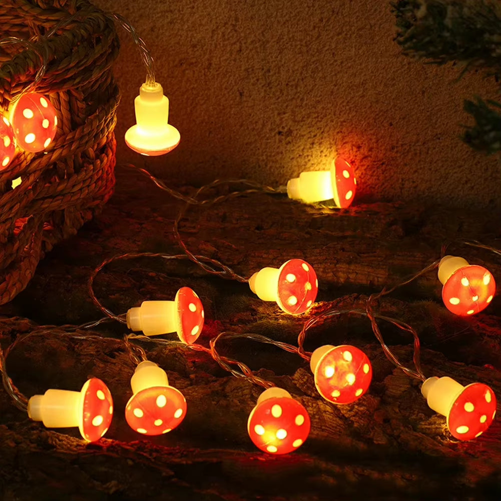 20 Leds Mushroom LED Fairy Lights Usb/Battery String Light Christmas Party Gift Fairy Indoor Decorative Atmosphere Light