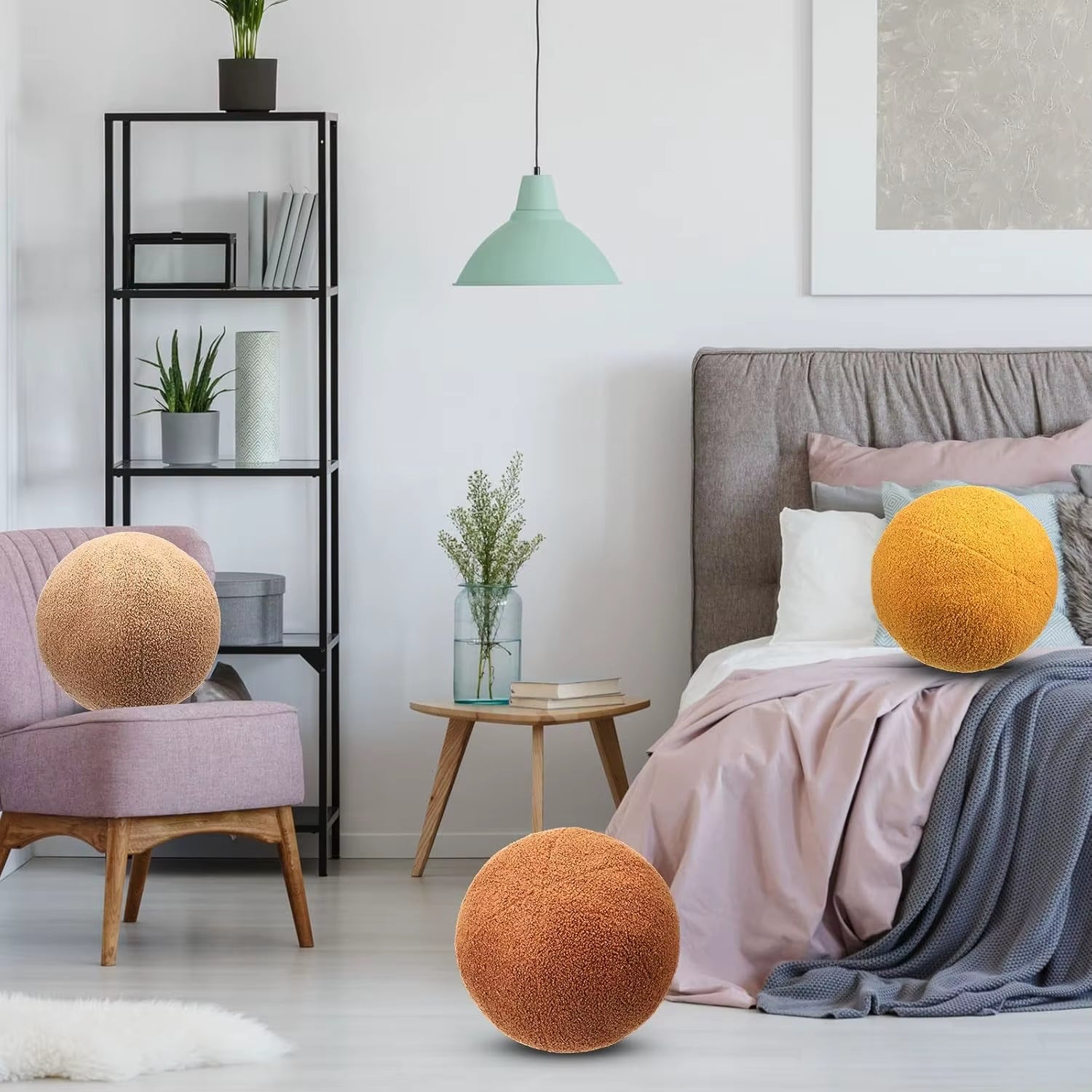 1Pc Spherical Cushion, Nordic Style,Soft Plush Throw Pillow,Decorative Chair Cushion Living Room and Bedroom