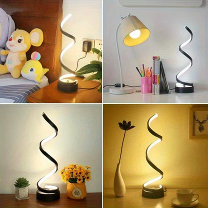 Classic Creative Spiral LED Table Lamp, Modern Minimalist Dimmable Spiral Table Lamp, Adjustable Arm, Soft Light, Multifunction