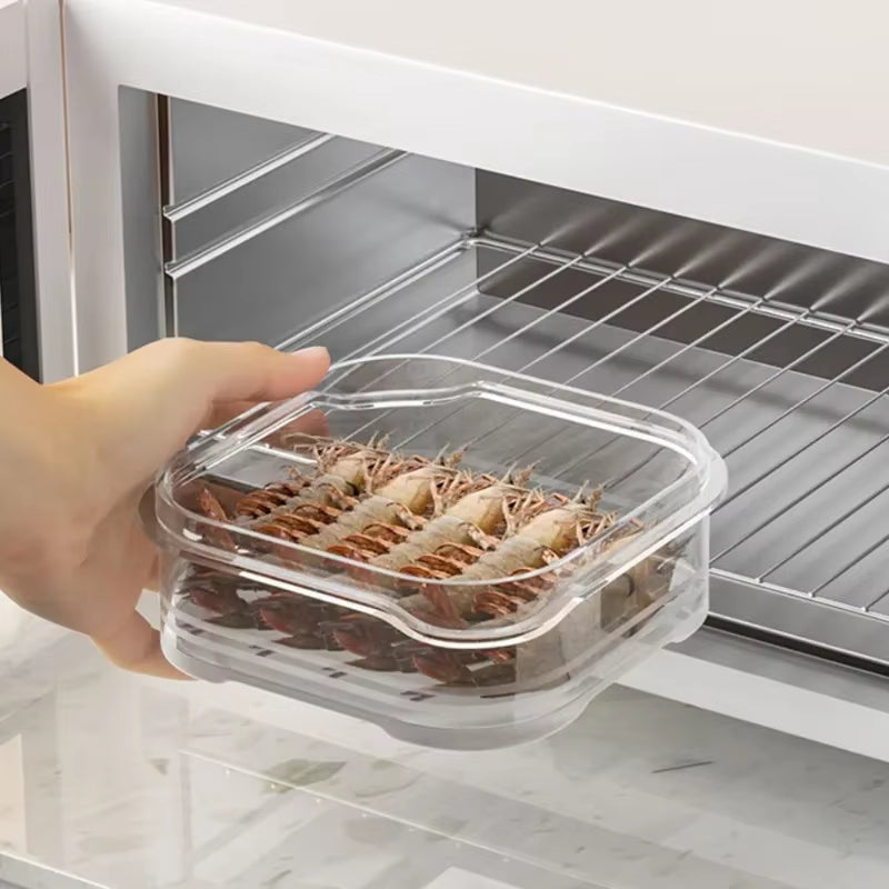 1-8Pcs Clear Food Storage Containers Reusable Food Preservation Boxes for Grains Meat Fruits Vegetables Kitchen Organization