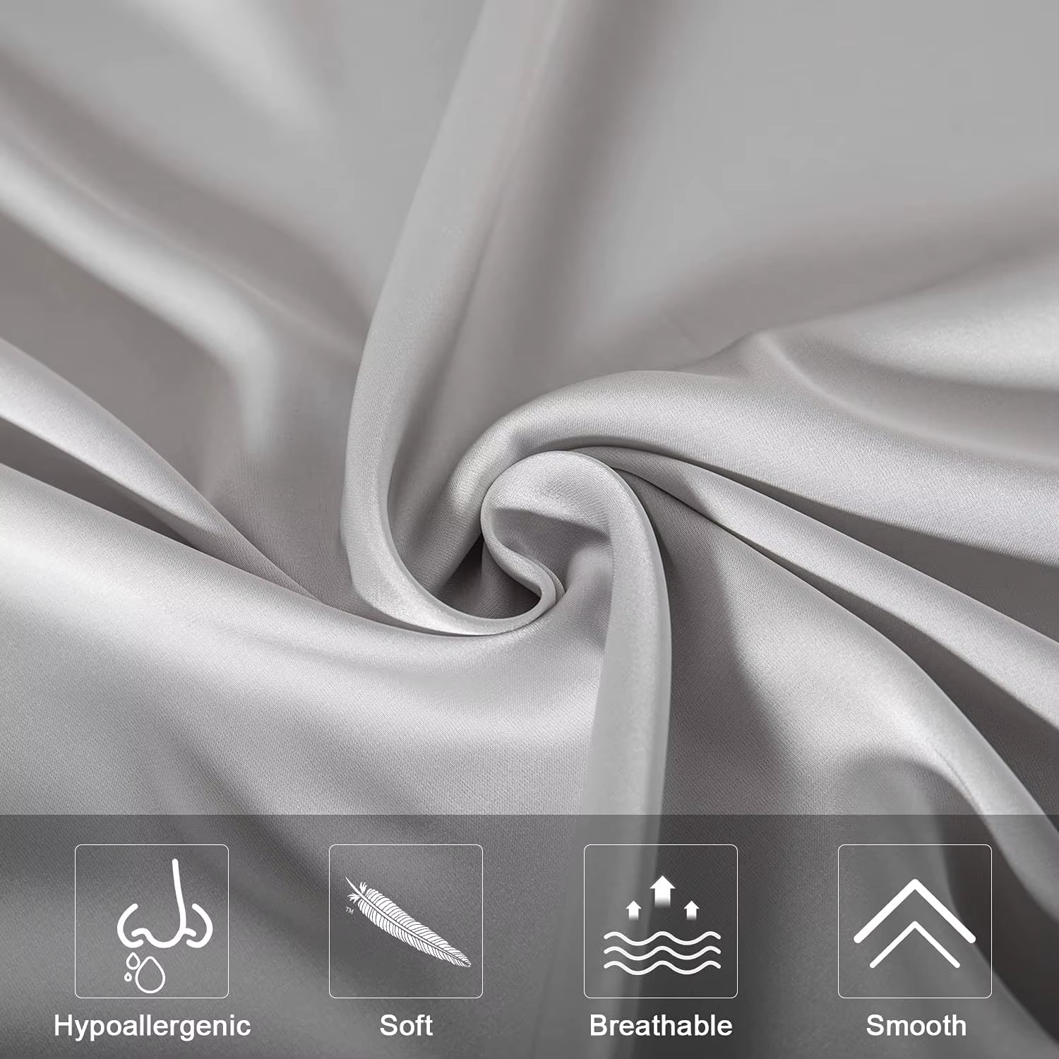 2Pcs Queen Satin Silk Pillowcase Pillow Case Cover Home Bedding Smoothy Pillow Rectangle Bedding Pillow