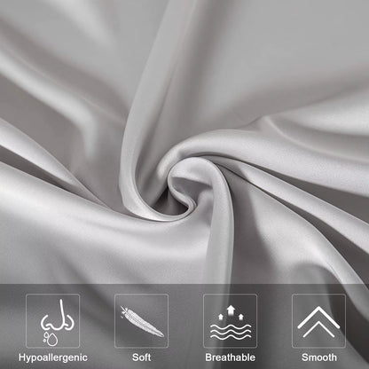 2Pcs Queen Satin Silk Pillowcase Pillow Case Cover Home Bedding Smoothy Pillow Rectangle Bedding Pillow