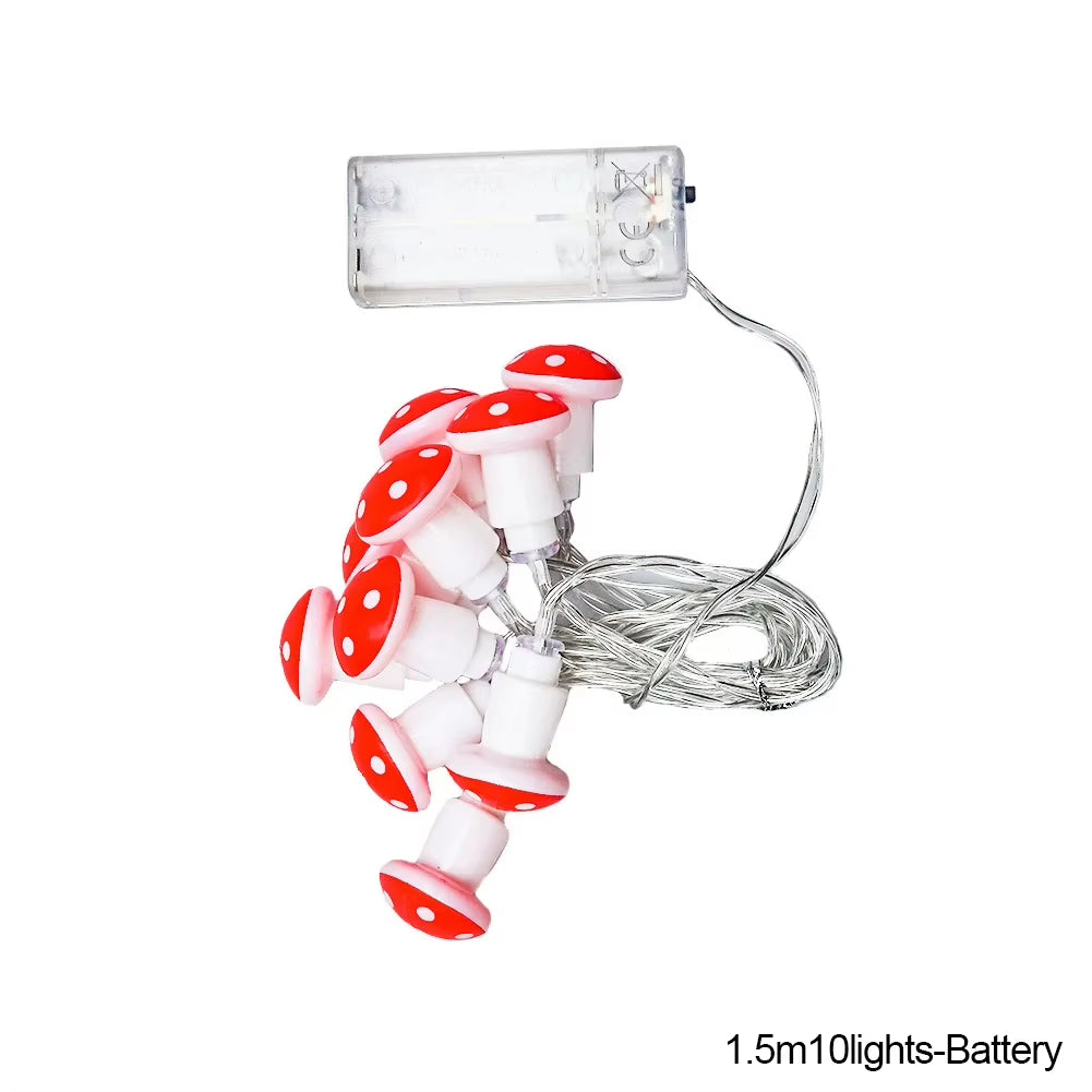20 Leds Mushroom LED Fairy Lights Usb/Battery String Light Christmas Party Gift Fairy Indoor Decorative Atmosphere Light