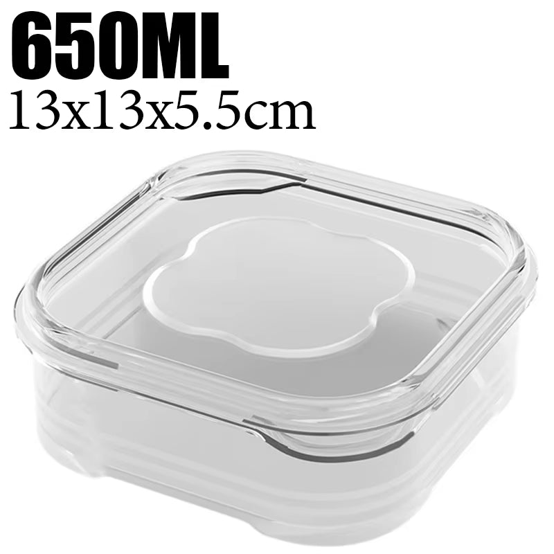 1-8Pcs Clear Food Storage Containers Reusable Food Preservation Boxes for Grains Meat Fruits Vegetables Kitchen Organization