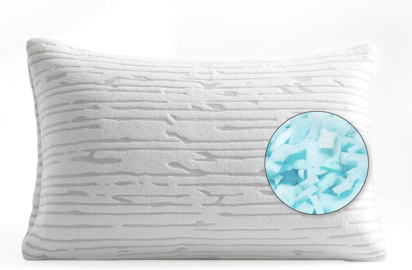 Memory Foam Pillows 1 Pk, Queen Size Bed Pillows for Sleeping, Adjustable Pillow Shredded Memory Foam Filling for Back Stomach & Side Sleeper, Certipur-Us, Washable Bamboo Rayon Cover