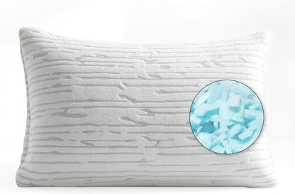 Memory Foam Pillows 1 Pk, Queen Size Bed Pillows for Sleeping, Adjustable Pillow Shredded Memory Foam Filling for Back Stomach & Side Sleeper, Certipur-Us, Washable Bamboo Rayon Cover