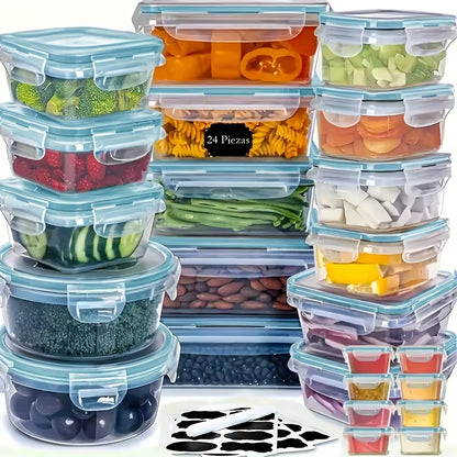 48Pcs Bpa-Free Food Storage Set - 24 Airtight Containers & Lids with Labels for Pantry, Travel, Kitchen Organization