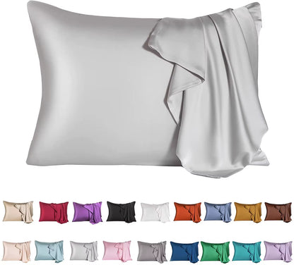 2Pcs Queen Satin Silk Pillowcase Pillow Case Cover Home Bedding Smoothy Pillow Rectangle Bedding Pillow