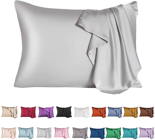 2Pcs Queen Satin Silk Pillowcase Pillow Case Cover Home Bedding Smoothy Pillow Rectangle Bedding Pillow
