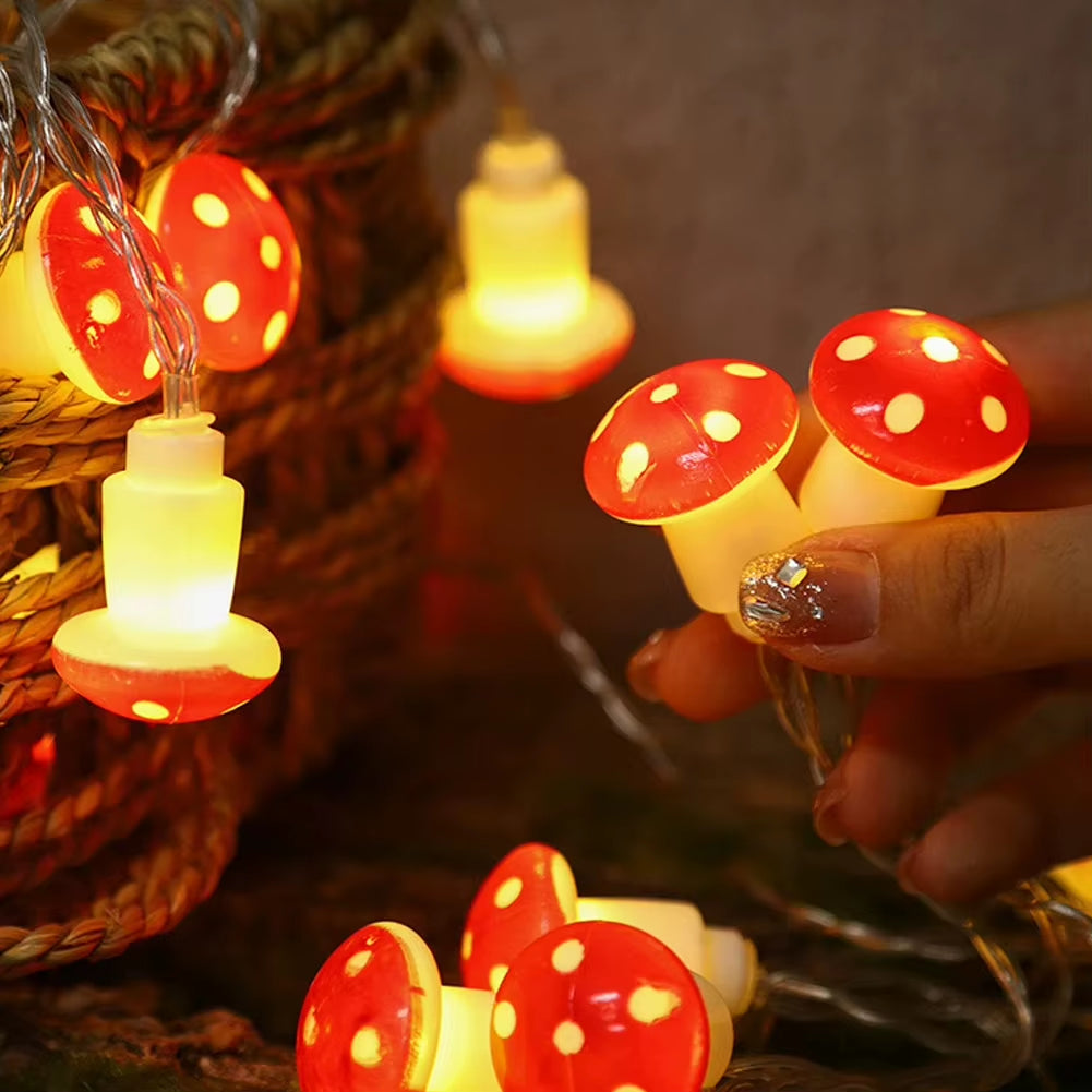20 Leds Mushroom LED Fairy Lights Usb/Battery String Light Christmas Party Gift Fairy Indoor Decorative Atmosphere Light