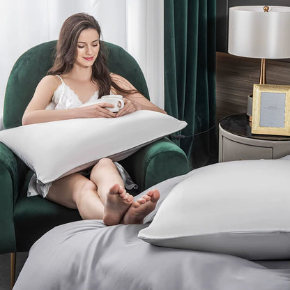 2Pcs Queen Satin Silk Pillowcase Pillow Case Cover Home Bedding Smoothy Pillow Rectangle Bedding Pillow