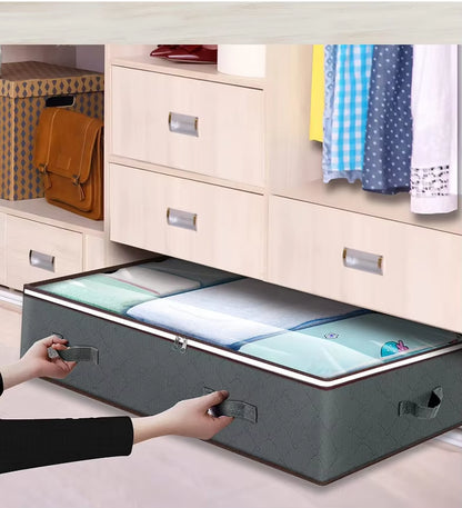 90L under Bed Storage Containers, Closet Organizers and Storage Bins, Foldable Underbed Storage Bags for Blankets, Shoes