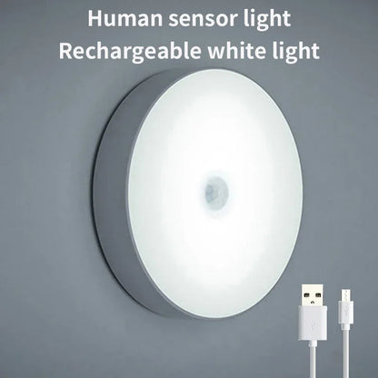 LED Smart Human Body Sensor Night Lights Emergency Automatic Lighting USB Charging Wireless Magentic Suction LED Cabinet Lights