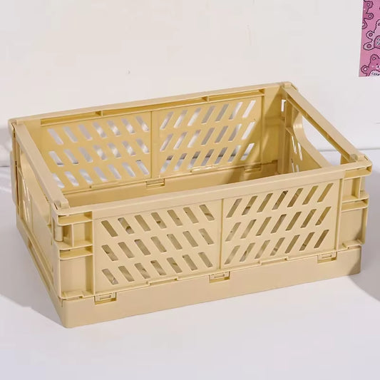 4 Color Organizing Storage Baskets Case Folding Student Desktop Basket Tape Stationery Plastic Foldable Container Storage Box