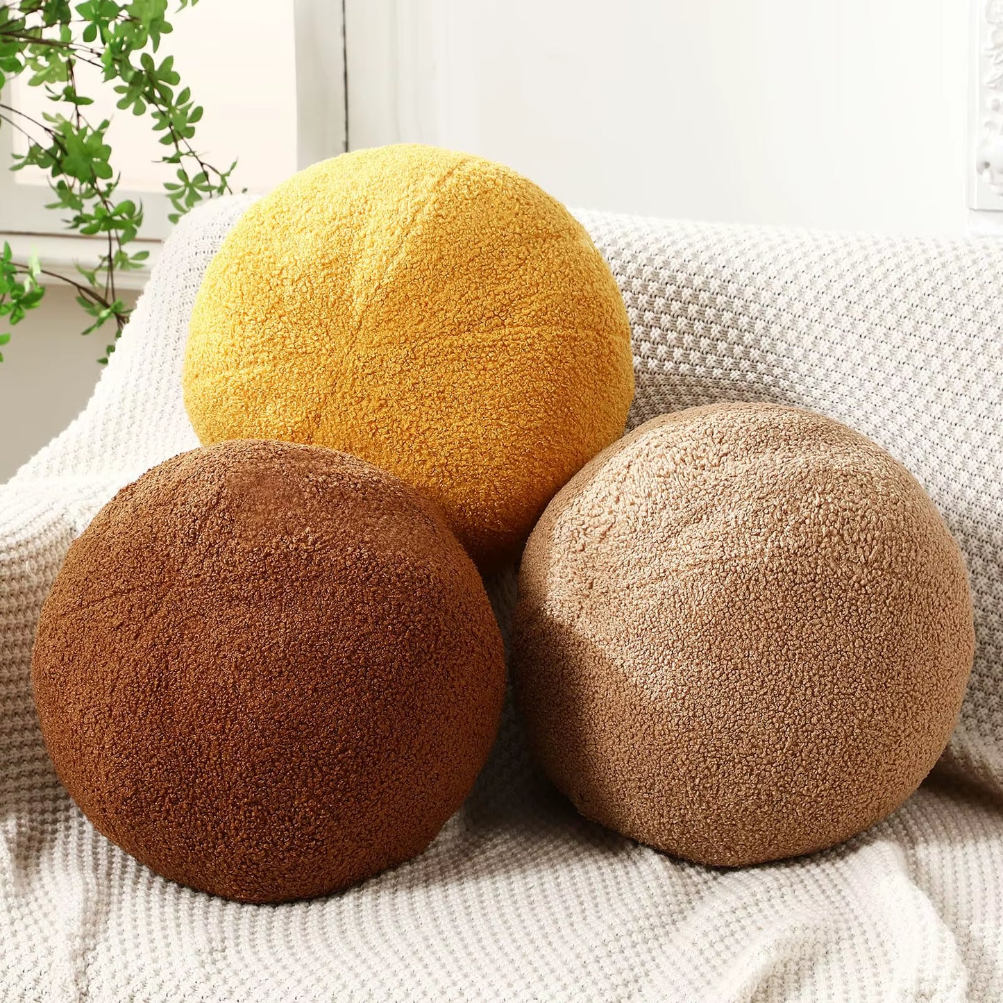 1Pc Spherical Cushion, Nordic Style,Soft Plush Throw Pillow,Decorative Chair Cushion Living Room and Bedroom