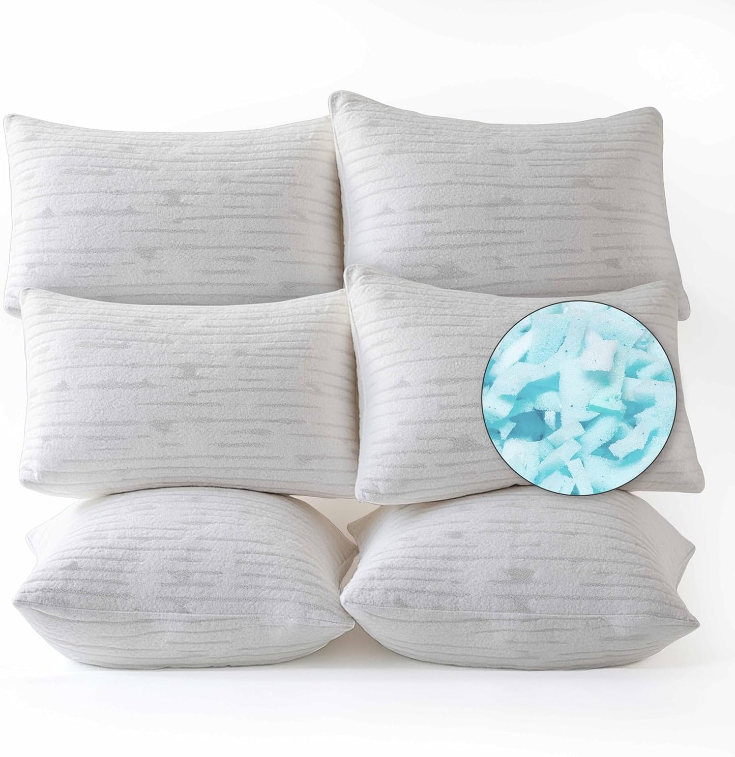 Memory Foam Pillows 1 Pk, Queen Size Bed Pillows for Sleeping, Adjustable Pillow Shredded Memory Foam Filling for Back Stomach & Side Sleeper, Certipur-Us, Washable Bamboo Rayon Cover