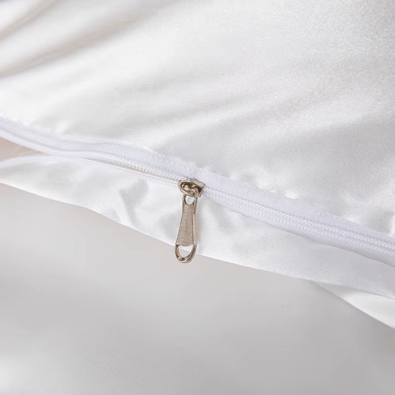 Satin Surface Duvet Cover Colored Bedding Set QUEEN KING Size Quilt Cover High Quality Skin Friendly Fabric Bedding Cover