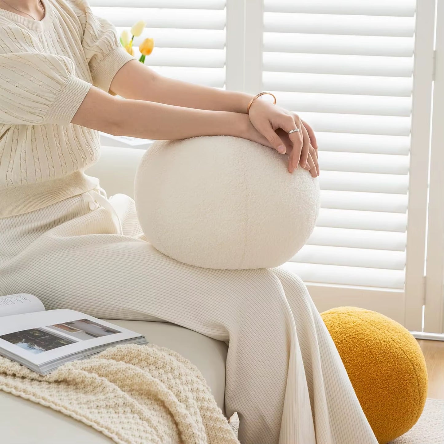 1Pc Spherical Cushion, Nordic Style,Soft Plush Throw Pillow,Decorative Chair Cushion Living Room and Bedroom